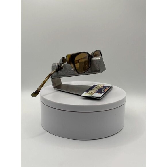 Vintage Y2K Sunglasses | NOS | Narrow Rectangle Frame | Brown Mono | Mini Specs - Picture 10 of 10